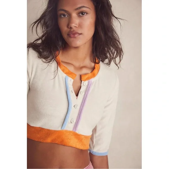 free people // pastiche jules towel crop top nwot - Picture 2 of 10